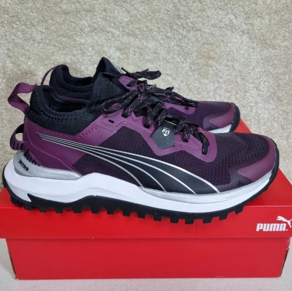 Puma Voyage Nitro Trainer Womens Size 6 Trail Running Purple Black White - Picture 4 of 8